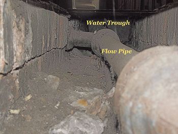 Water trough and flow pipe