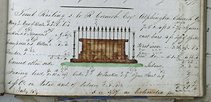 Design for tomb railings