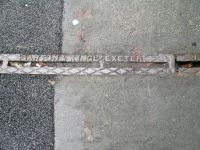 Channel with Slit Diamond Pattern Raised Lettering at Top EXETER