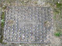 Manhole Diamond Pattern 'Air Tight Inspection Cover' Central Name skew EXMINSTER
