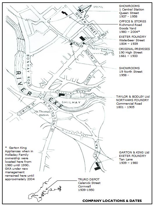 Map of Garton & King's premises in the city
