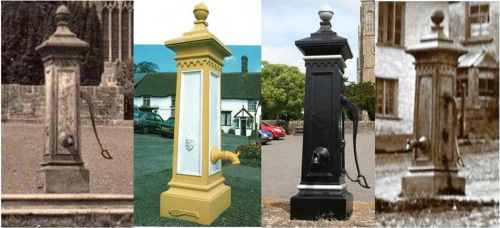 Four photos of the Chittlehampton Pump