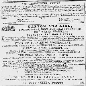 Advert in North Devon Journal 14th May 1861