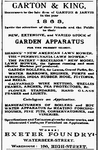 1887 Express & Echo advert re Garton & King