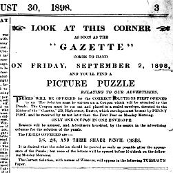 Devon & Exeter Gazette Puzzle Announcement 1898