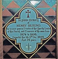 Memorial tile for Henry Braund