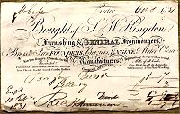 1831 Invoice from S W Kingdon
