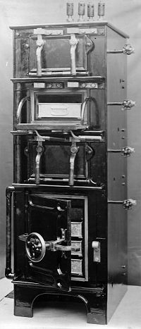 Stack of four steam ovens