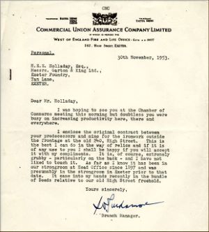 The letter about the contract